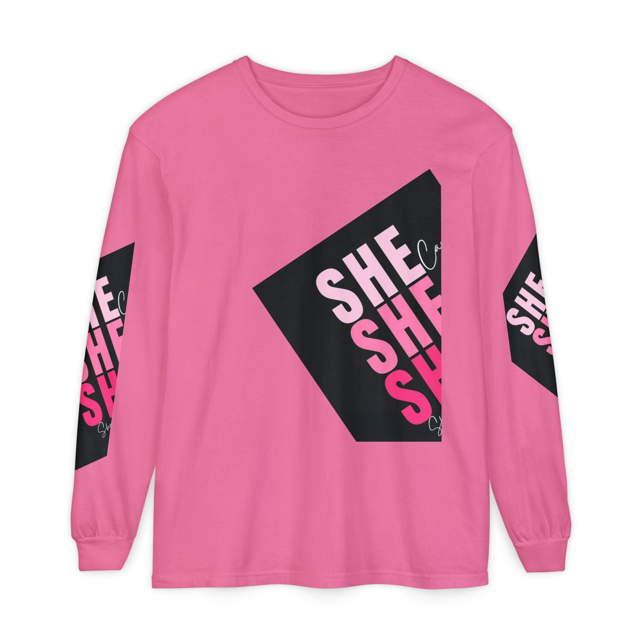 Women Garment-dyed Long Sleeve T-Shirt