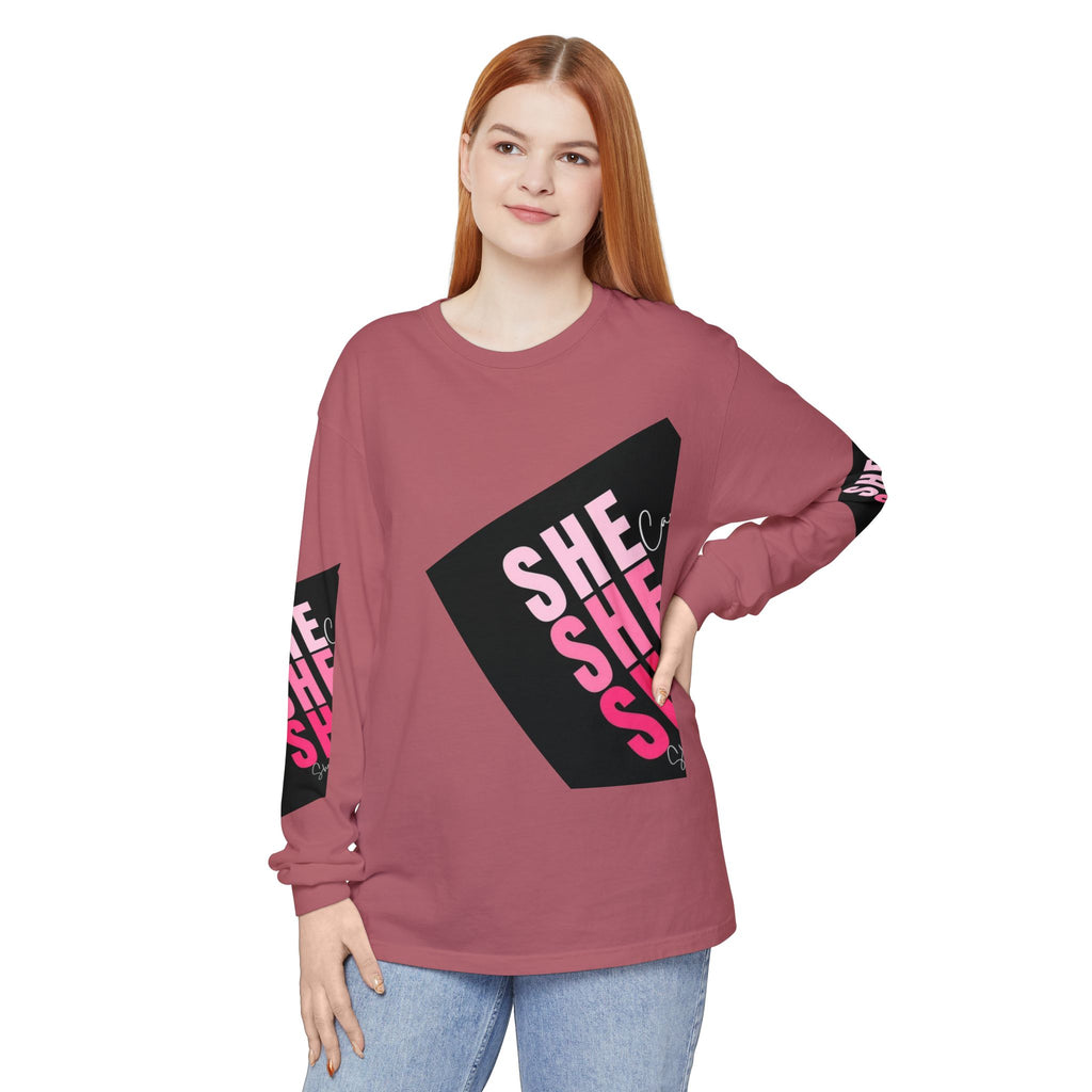 Women Garment-dyed Long Sleeve T-Shirt