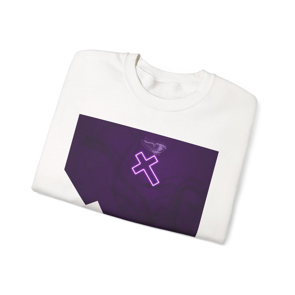 "Neon Cross" Faith Crewneck Sweatshirt — She Glows in the Dark |Tshirt for women